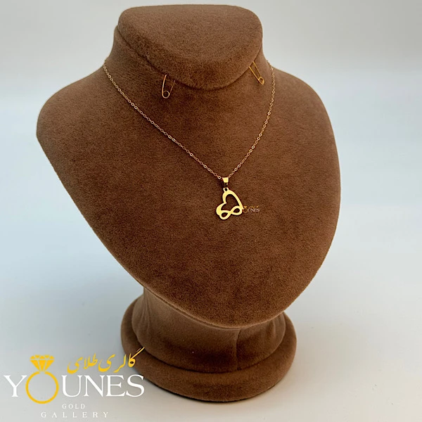 آویز قلب و بینهایت طلا لیزری